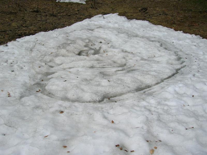 combe de neige spiralée